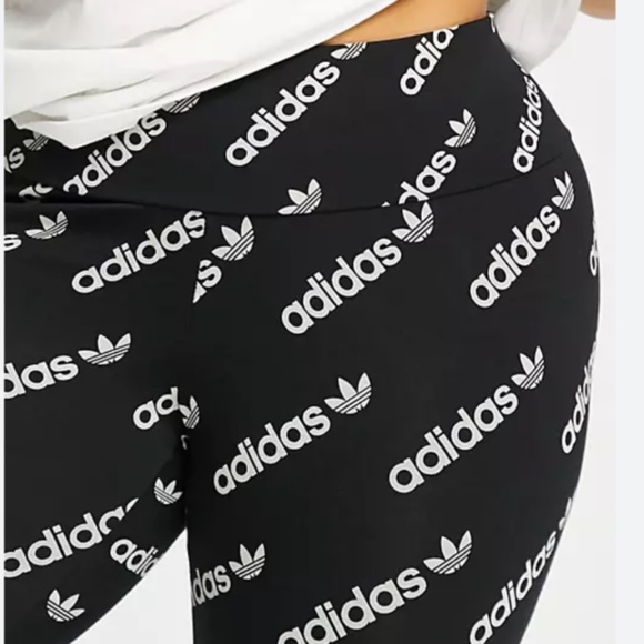 Brand New Adidas Originals 'Logomania' Repeat Logo Leggings - Picture 8 of 14